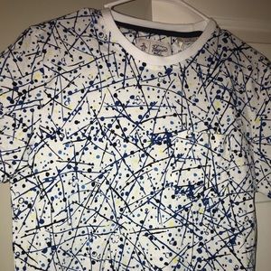 New Black,Blue,Slightly Yellow Splattered Shirt